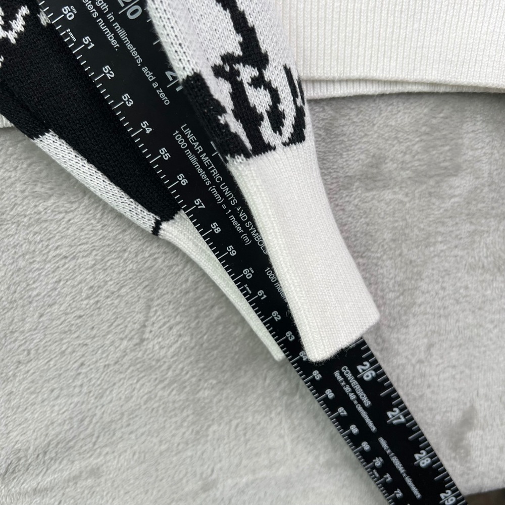 Waggle Loon Call Wildknit Crewneck Sweater Mens XL White Black Bird Graphic - Picture 11 of 11